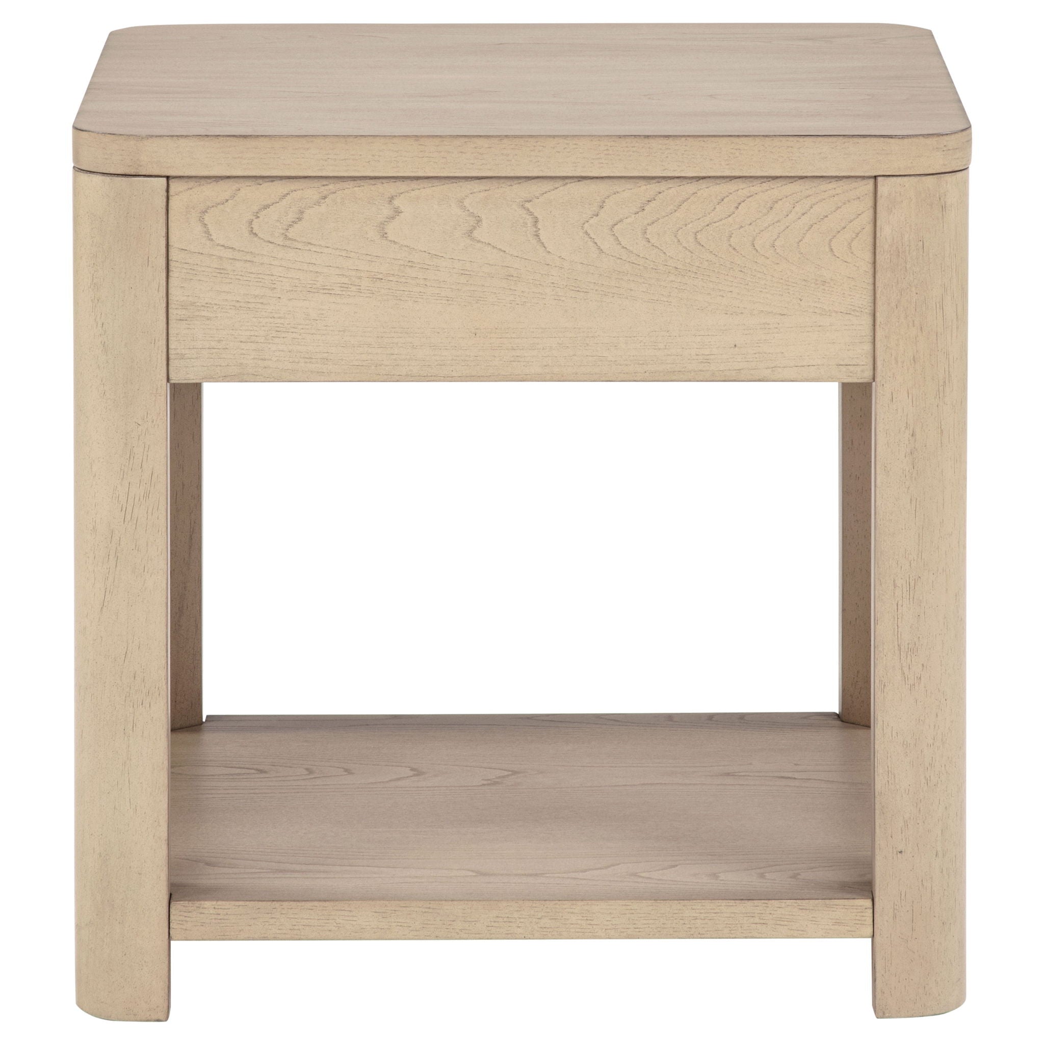 Marcelo Wood End Table with Drawer and Shelf Light Elm