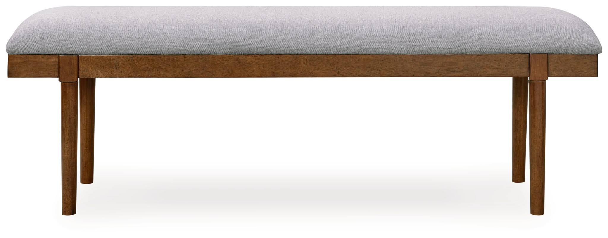 Lyncott - Large Upholstered Dining Room Bench - Gray / Brown