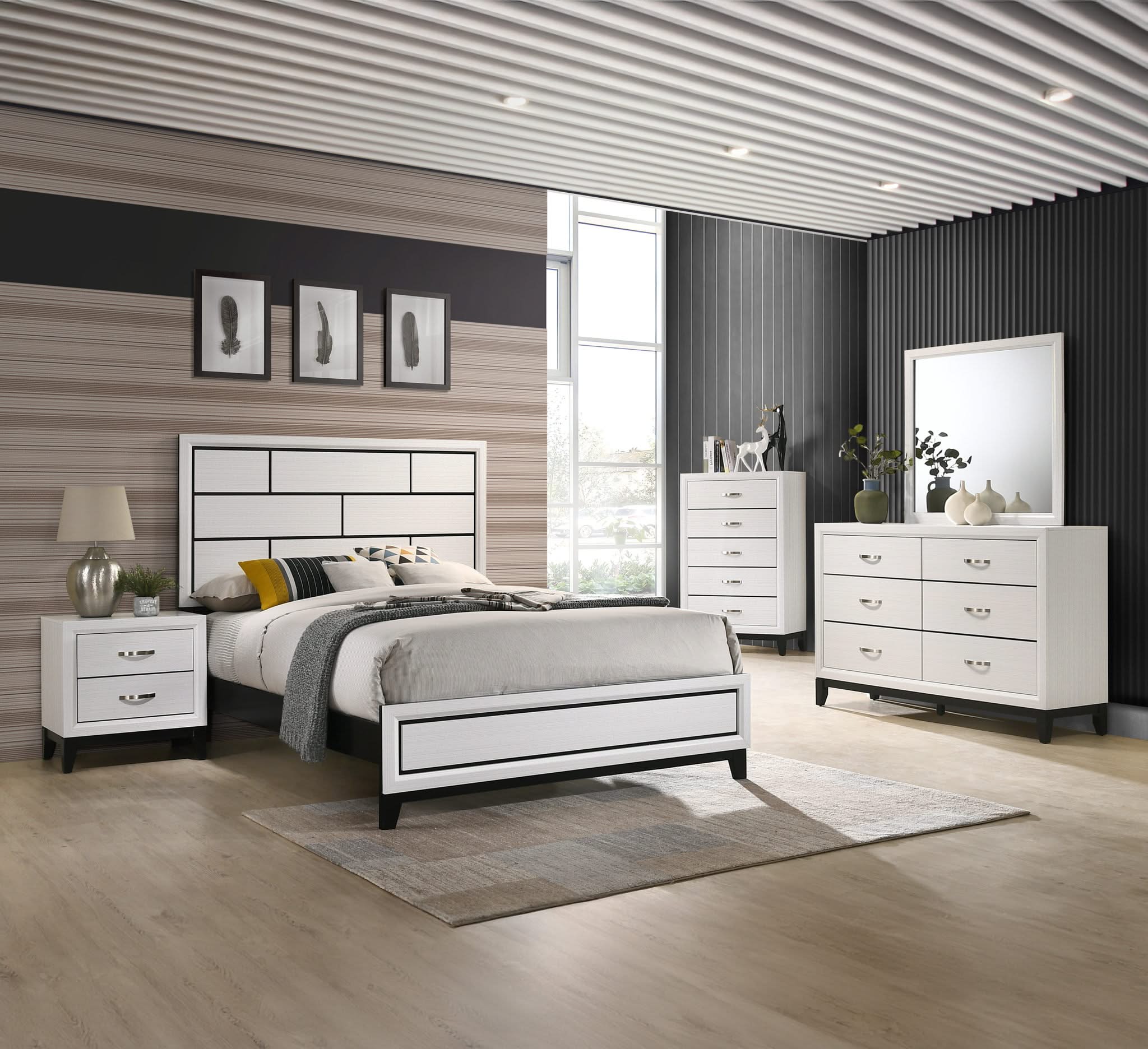 Akerson - King 4 Piece Bedroom Set - White - | Free Shipping ...