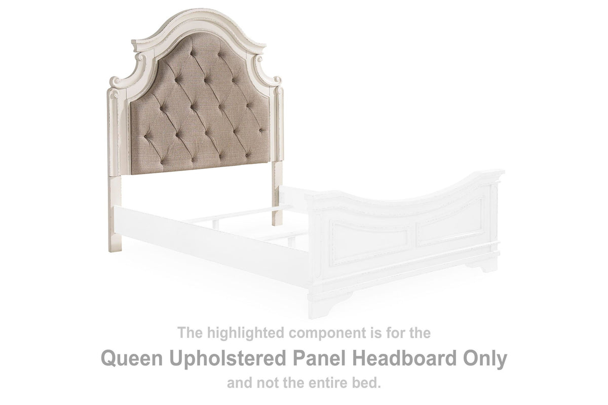 Realyn - Queen UPH Panel Headboard - White / Brown / Beige