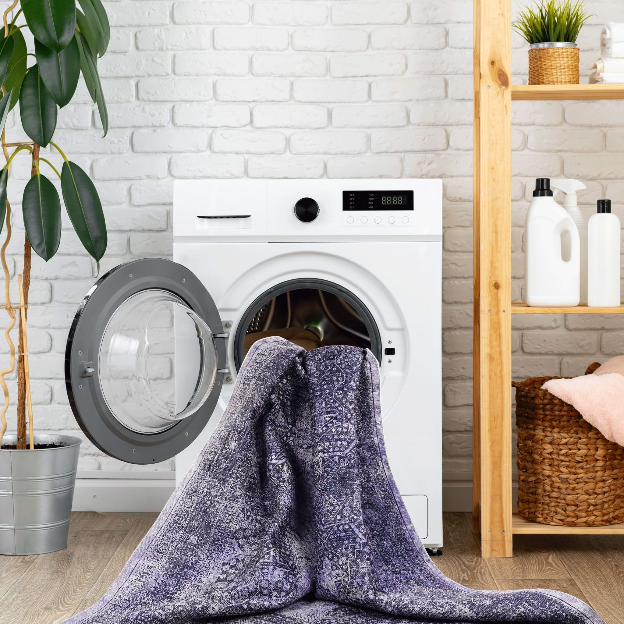 Maval - 8' X 10' Washable Area Rug - Anthracite