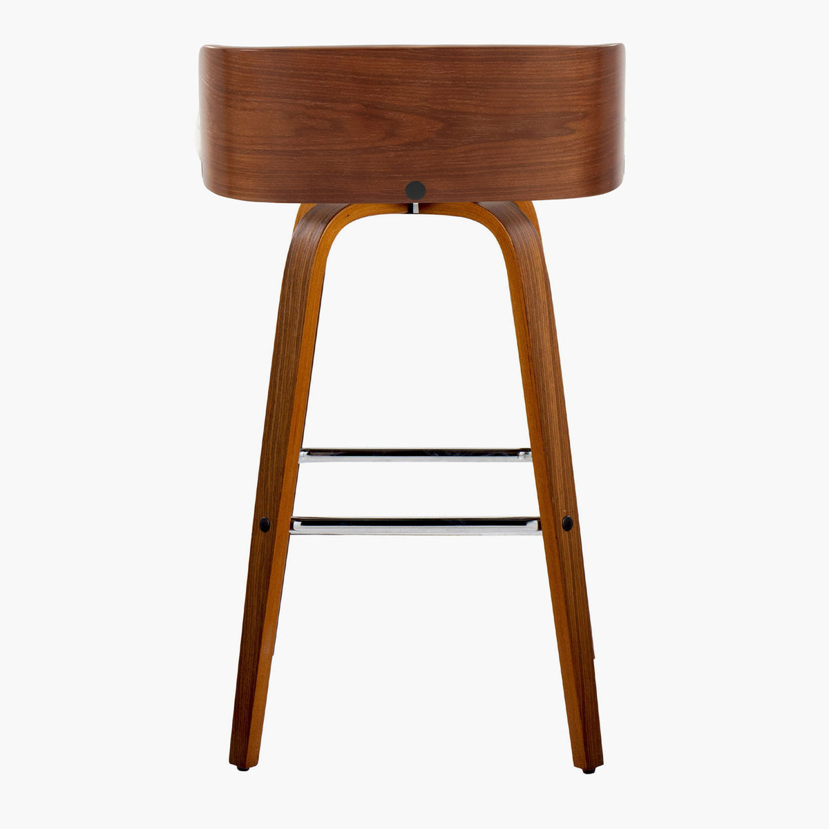 Maya - Mid Century Modern Fixed Height Barstool With Swivel With Square Footrest (Set of 2)