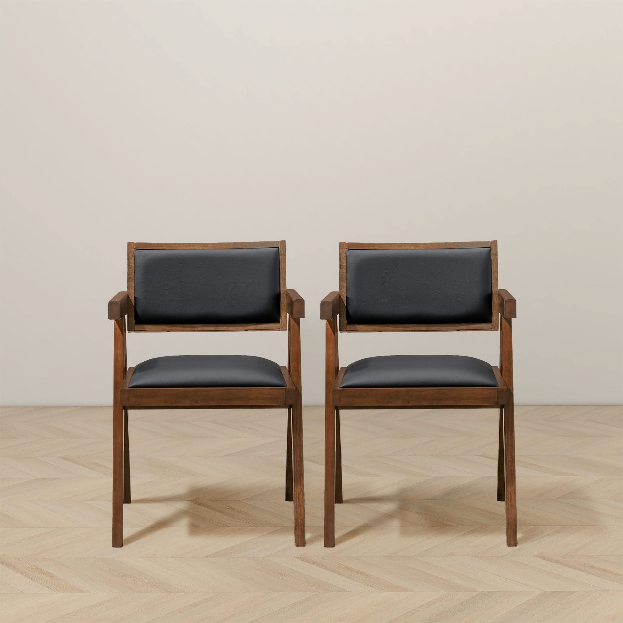Athena - Dining Chair (Set of 2) - Black / Brown