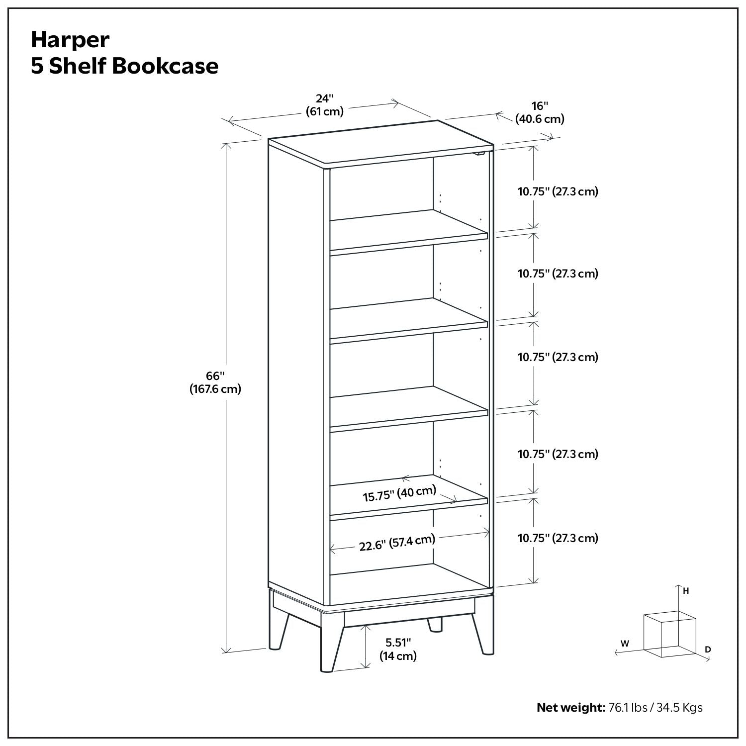 Harper - Handcrafted Bookcase With Storage
