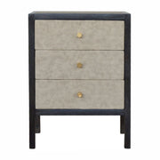 Nightstand, 3 Drawer - Black