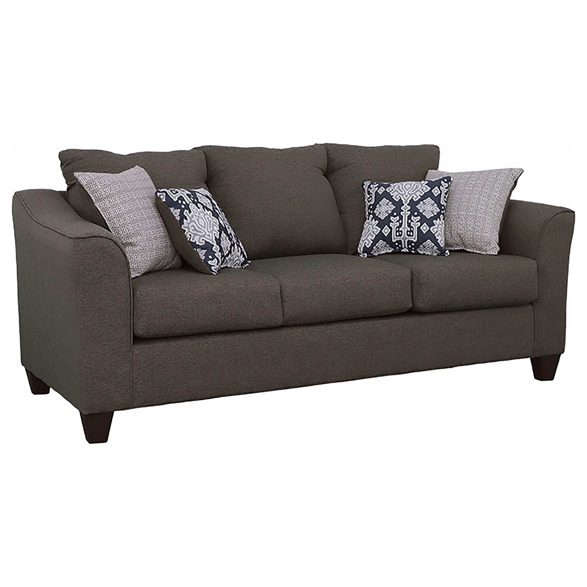 Salizar 2-piece Upholstered Flared Arm Sofa Set Grey