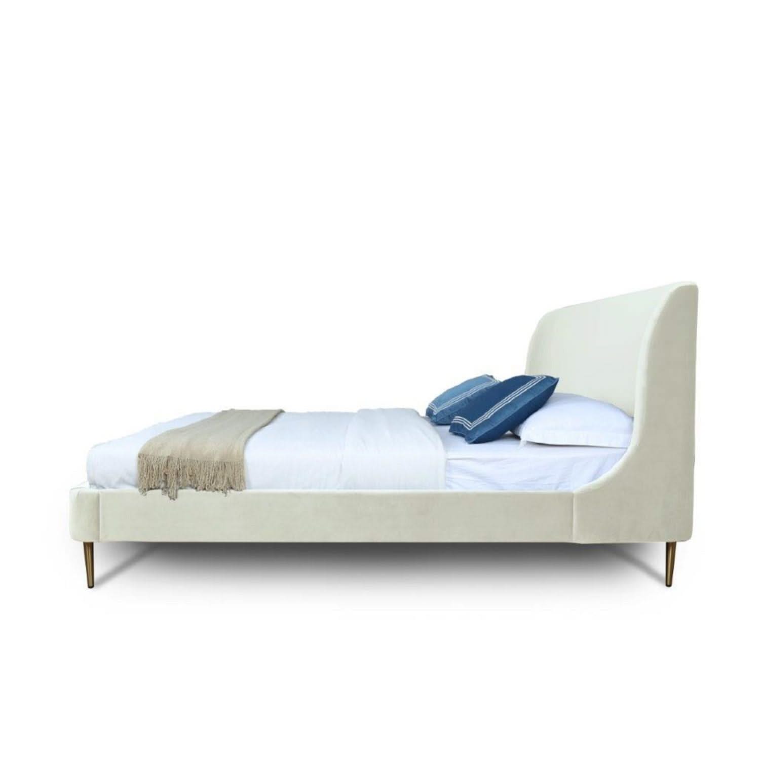 Heather - Upholstered Bed With Curved Headboard