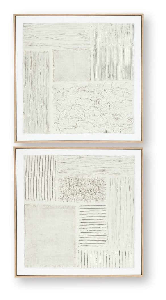 Andorfield - Wall Art Set (Set of 2) - Beige / Black / White