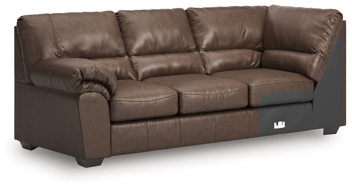 WillowBend - LAF Sofa With Corner Wedge - Umber