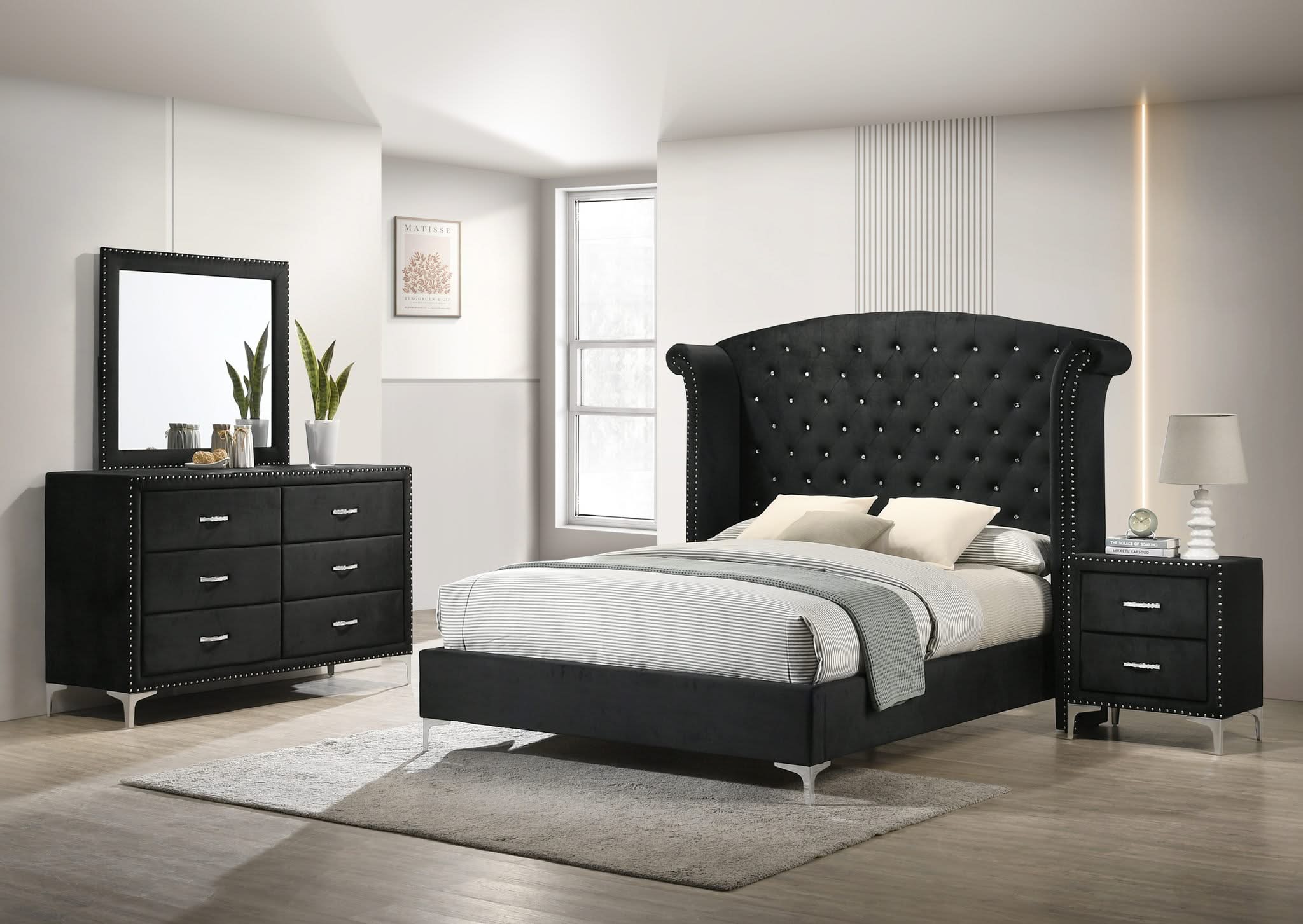 Lucinda - Nightstand - Black