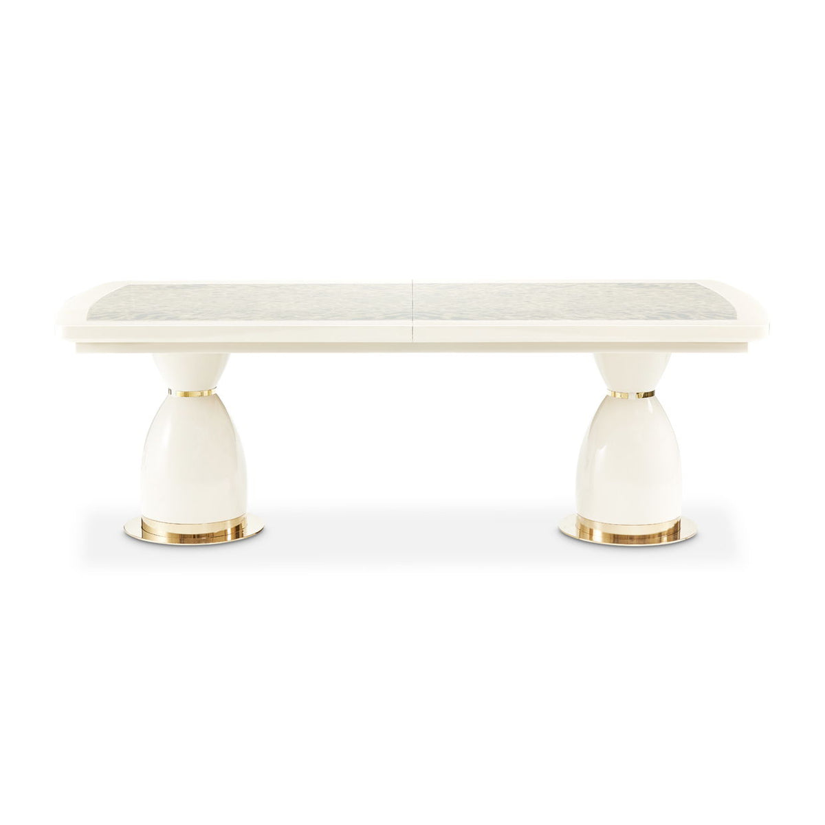 Lisbon - Double Pedestal Dining Table - Silken Matte Cream