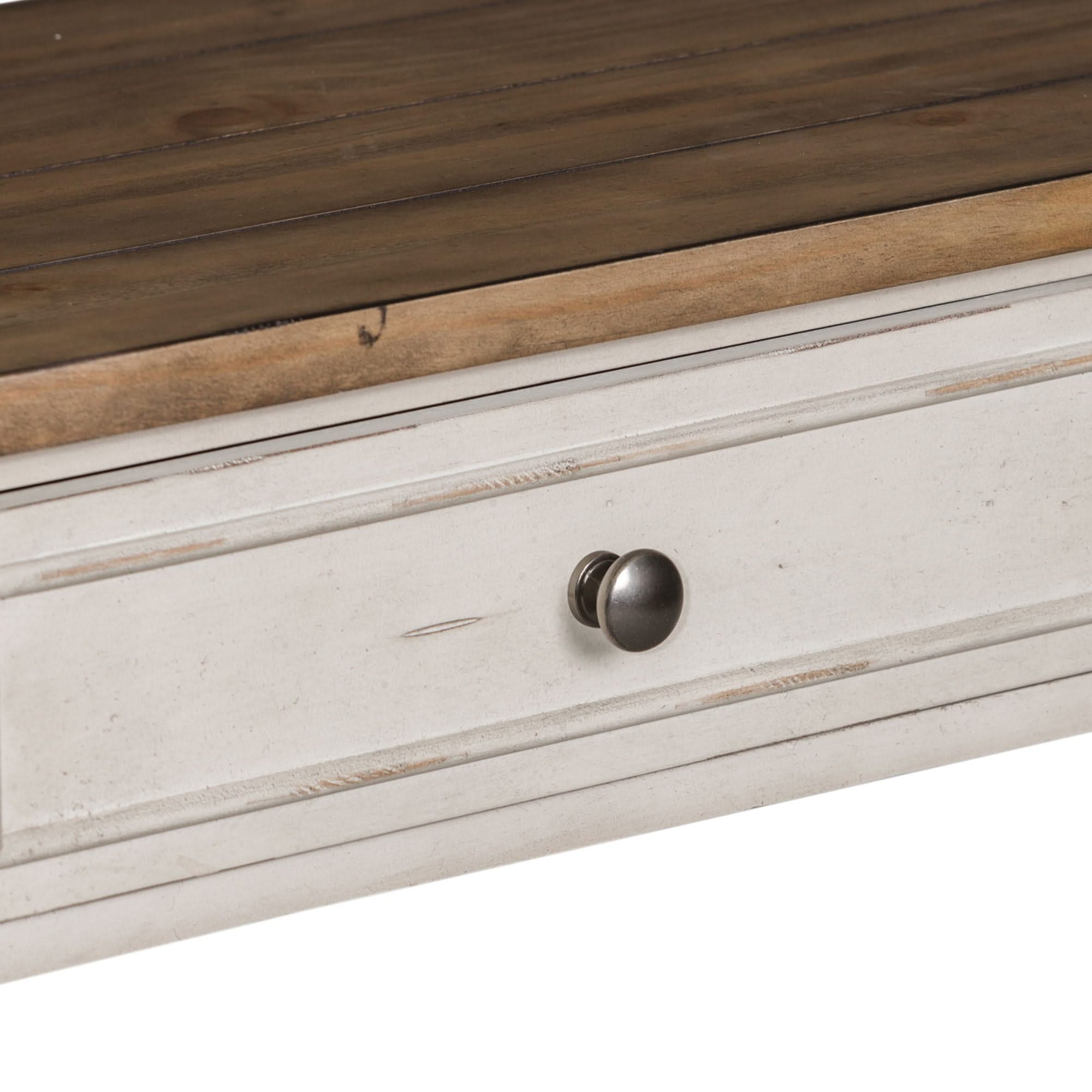 Morgan Creek - Sofa Table - Antique White / Wirebrushed Tobacco Accents