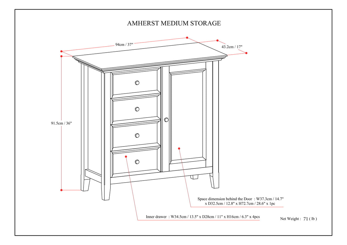 Amherst - Handcrafted Medium Storage Cabinet