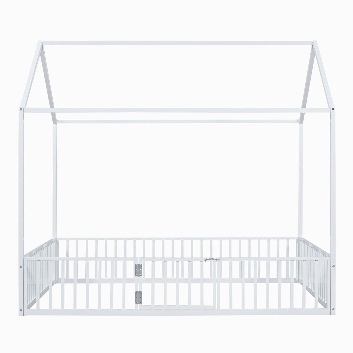 Metal House Bed With Fence And Door