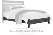 Baystorm - Queen Panel Footboard With Rails - Gray