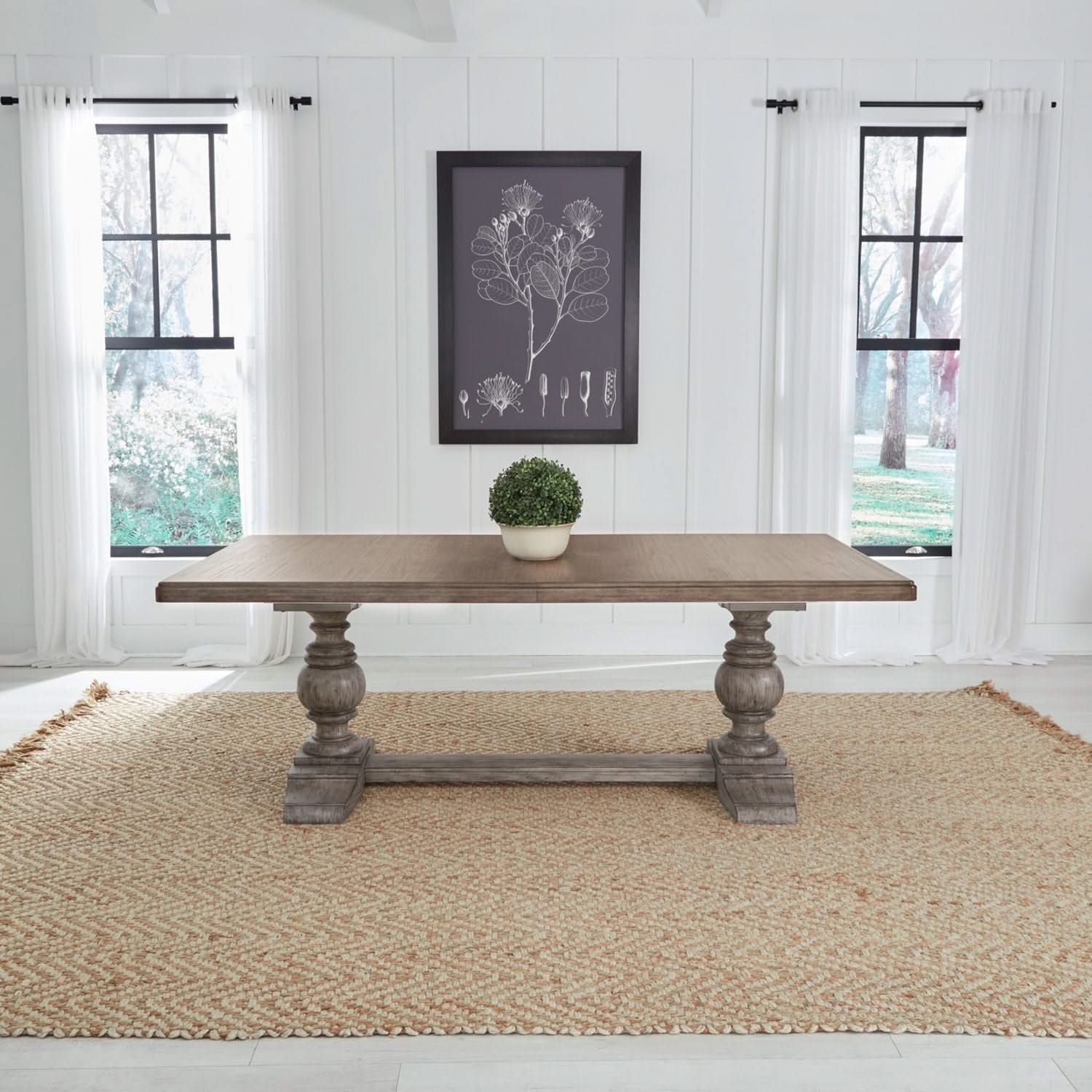 River Place - Trestle Table - Riverstone Gray & Tobacco