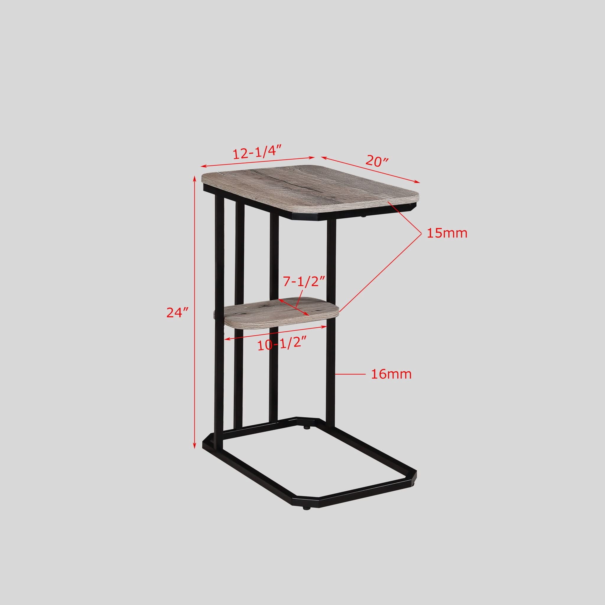 Ida - Chairside Table - Weathered Gray