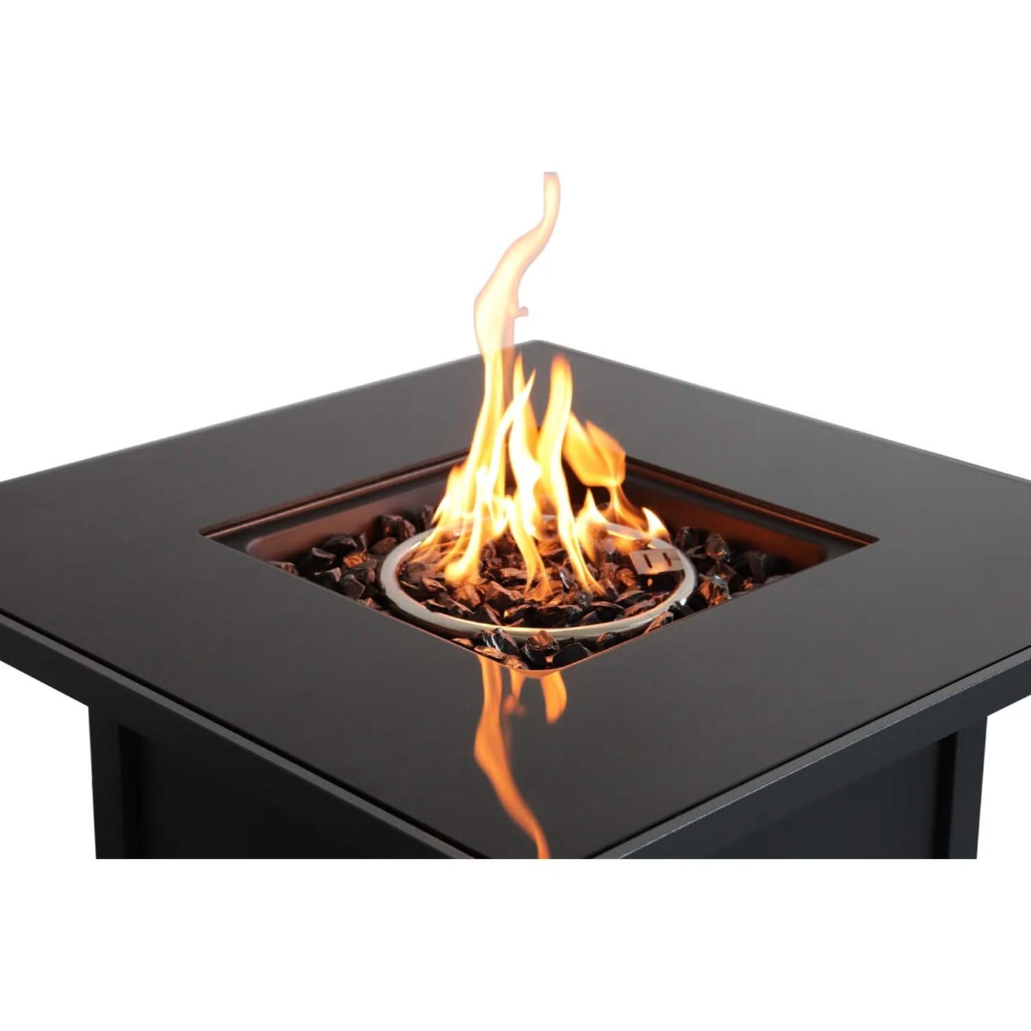 Powder Coated Fire Pit With Top - Black