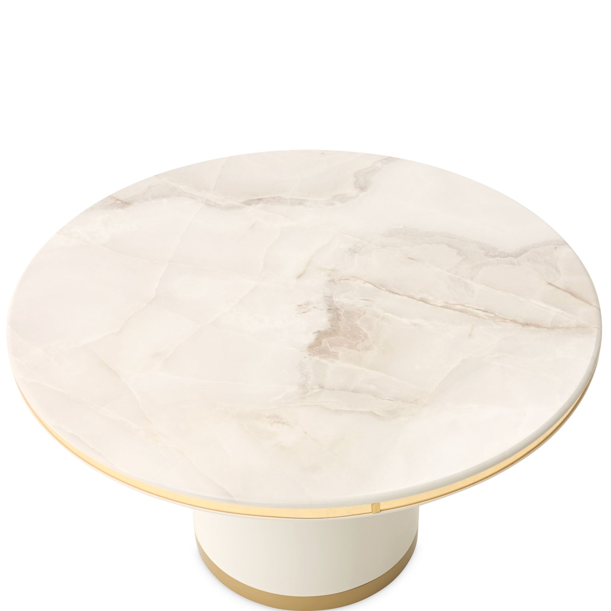 Gineverra - Round Cocktail Table - Ivory Gold