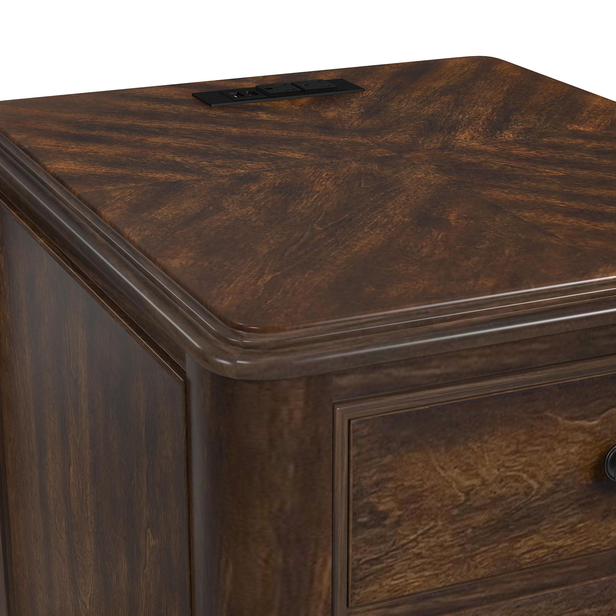 Phillipe - 2-Drawer Cabinet With USB - Cherry