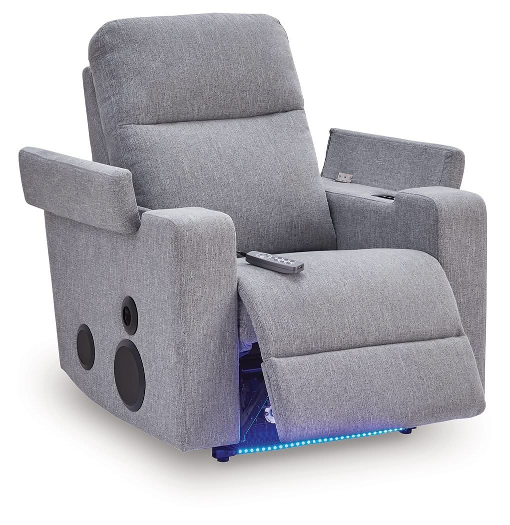 Pineland - Glider Power Recliner With Audio System - Pewter