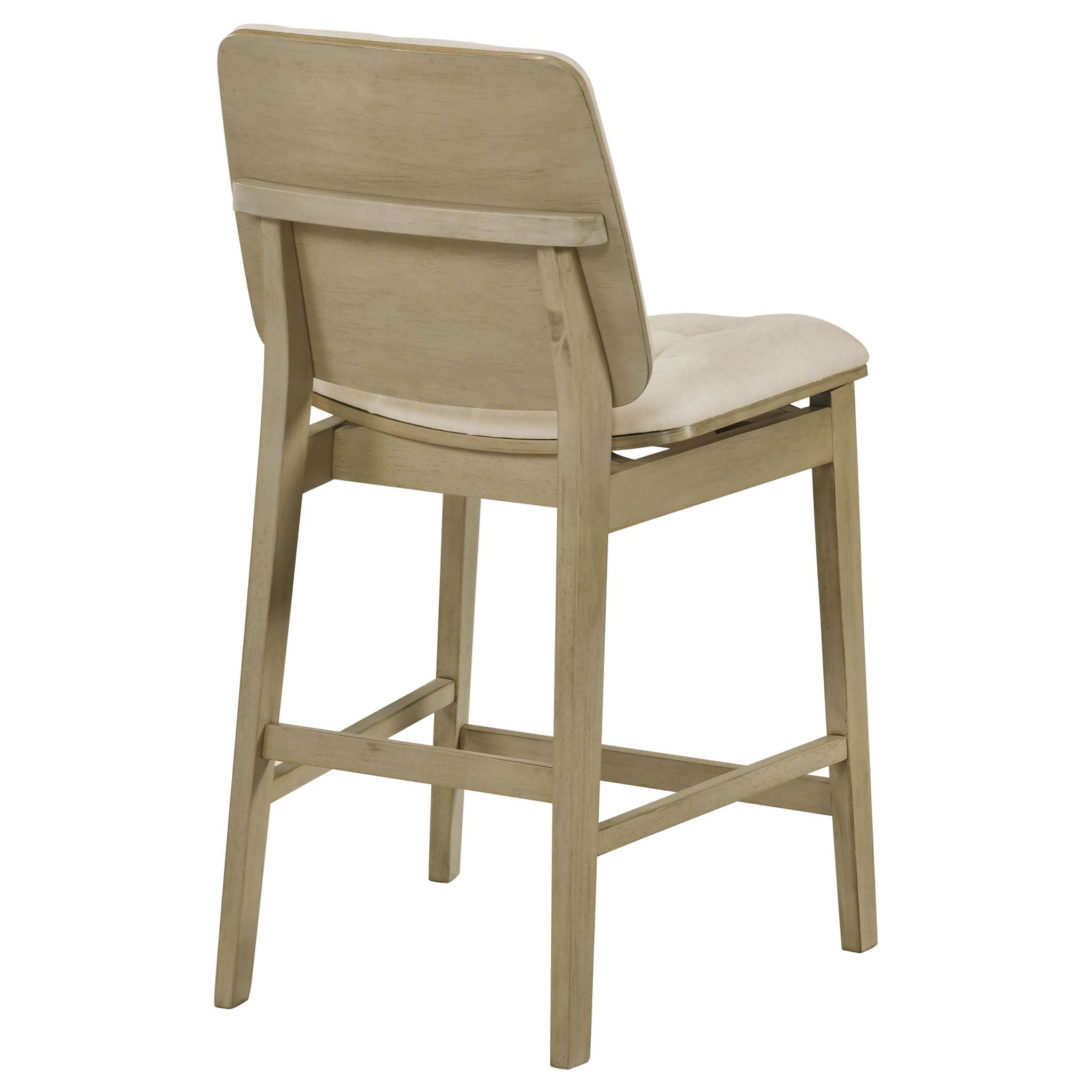 Redbridge Velvet Upholstered Counter Chair Cream and Natural Oak (Set of 2)