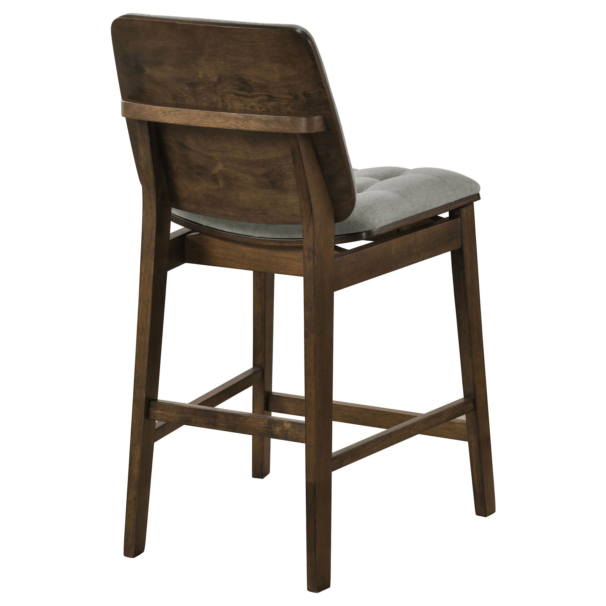 Redbridge Velvet Upholstered Counter Chair Grey and Walnut (Set of 2)