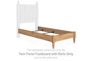 Aleaport - Twin Panel Footboard With Rails - Warm Brown