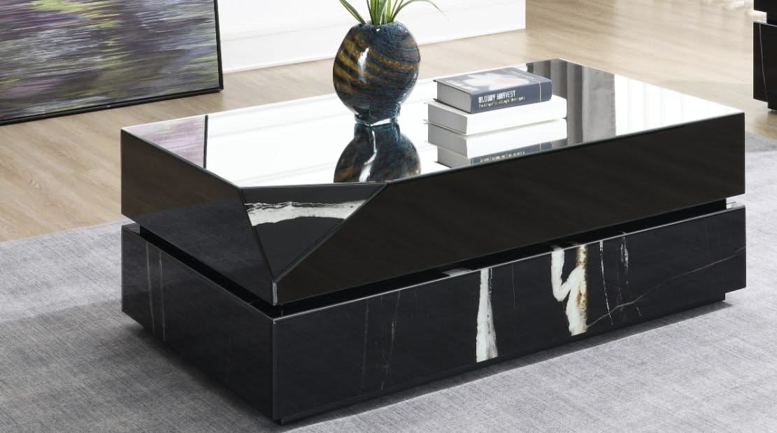 Wenona - Mirrored Coffee Table - Black