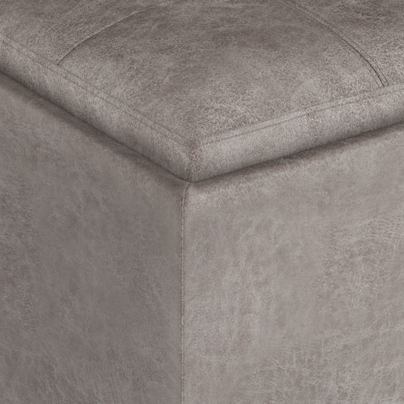 Rockwood - Upholstered Cube Storage Ottoman With Tray