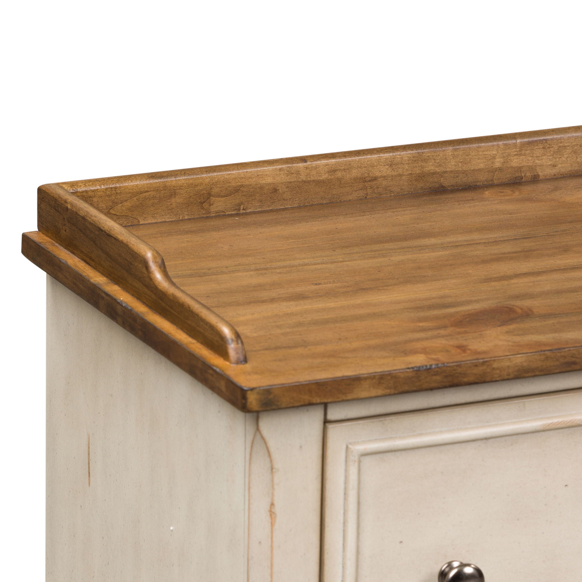 Morgan Creek - Storage Hall Bench - Antique White / Wirebrushed Tobacco Accents