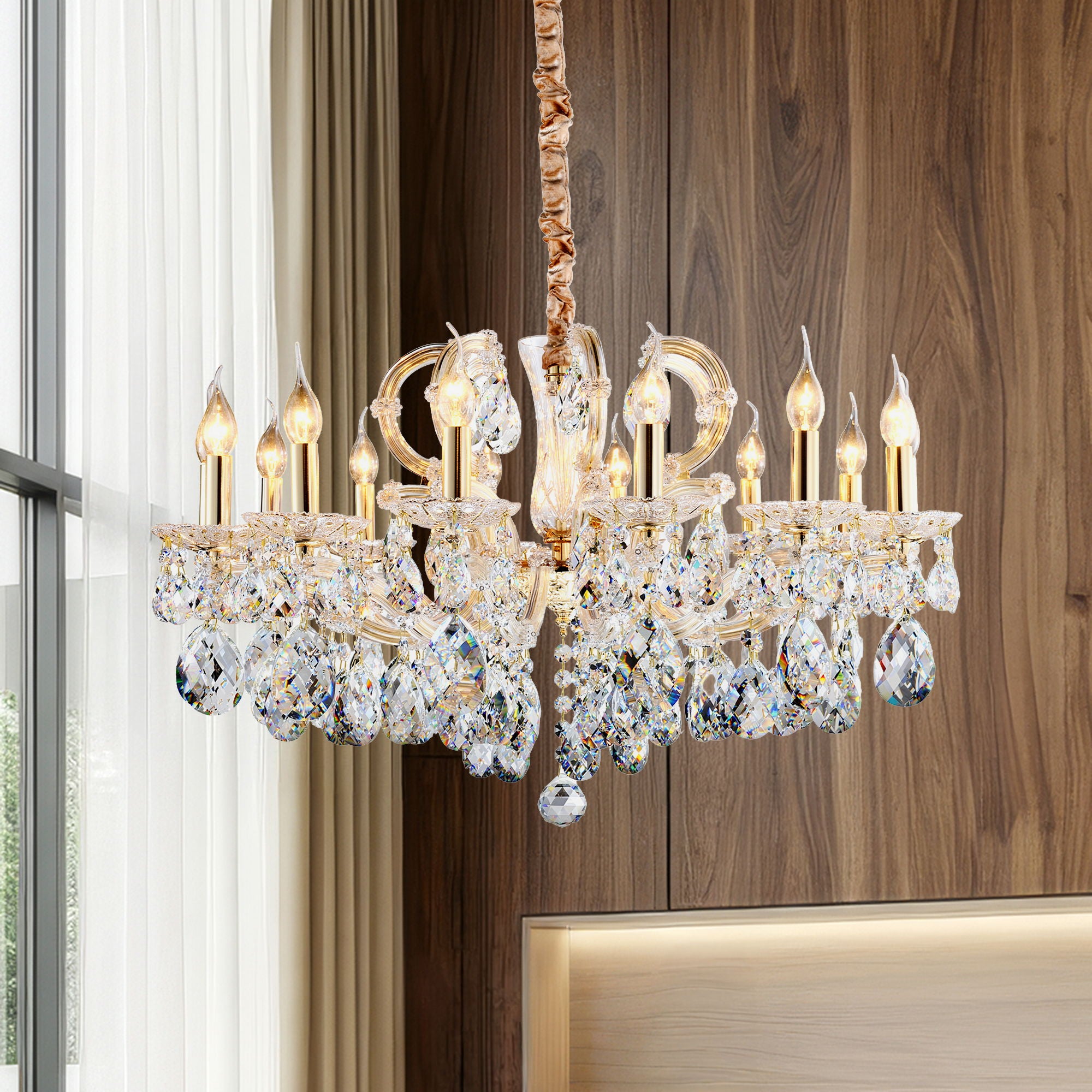 Michael Amini Lighting - Portola 14-Light Traditional Crystal Chandelier - Gold