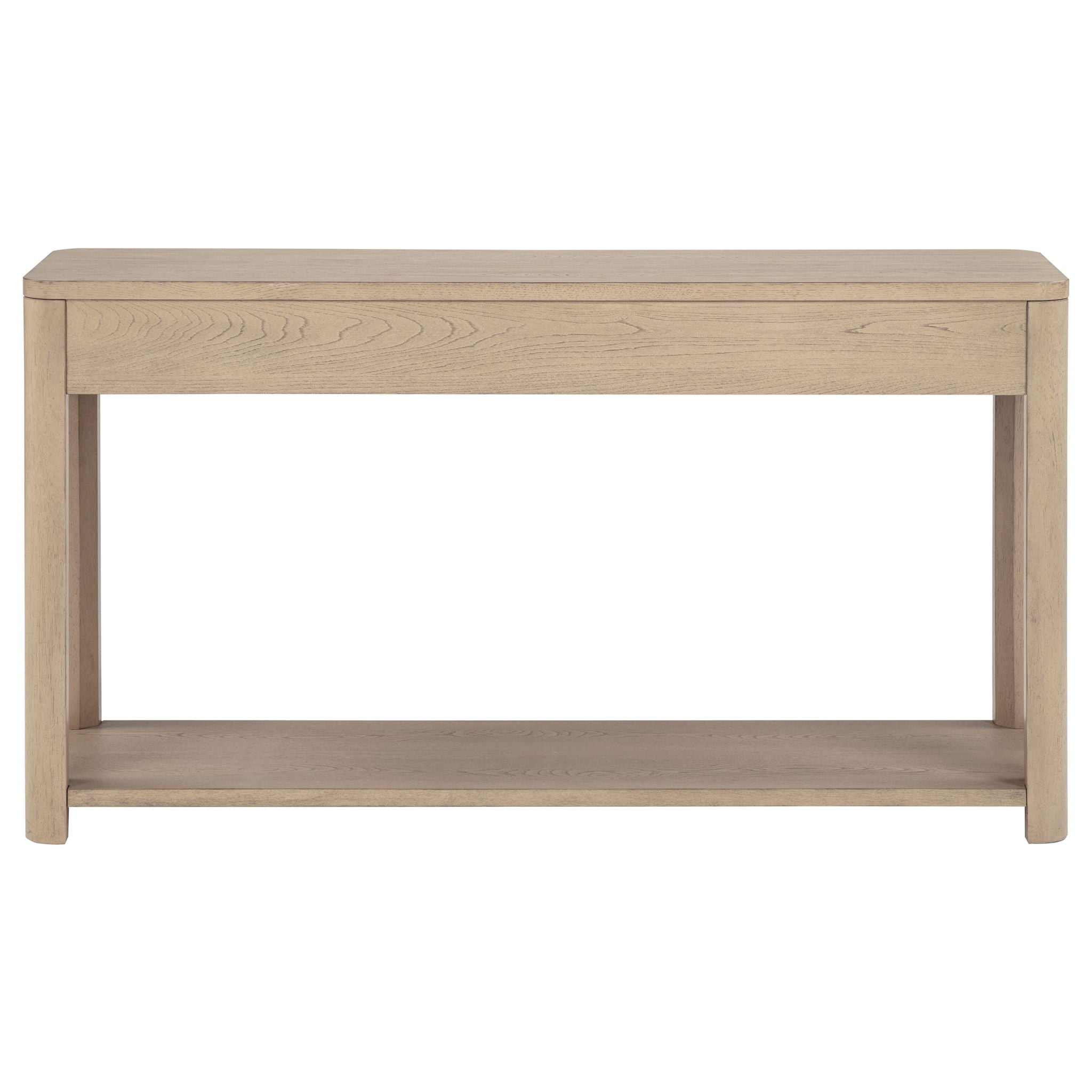 Marcelo Sofa Console Table with 2 Drawers and Shelf Light Elm