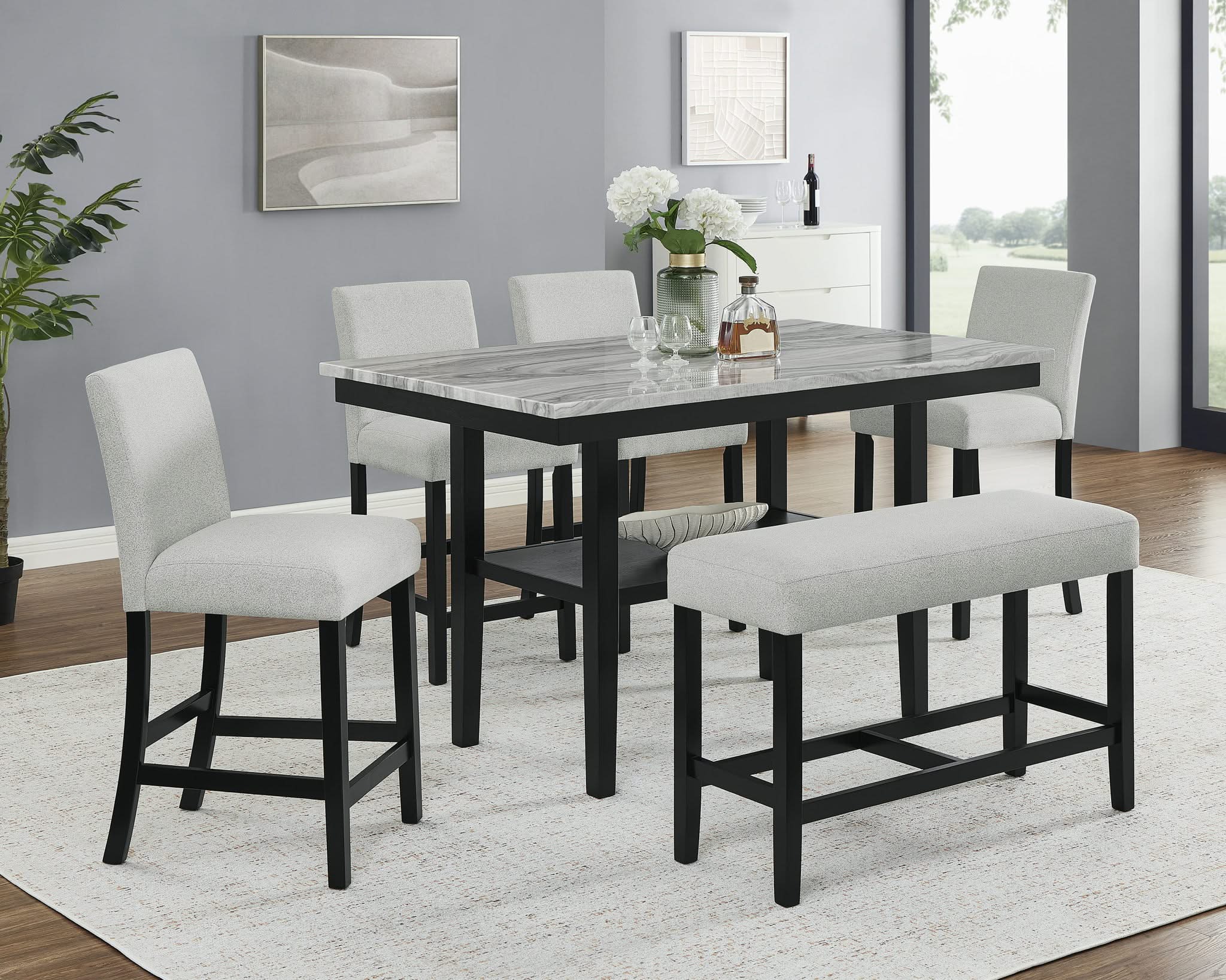 Marbel - Counter Height Bench - Dove