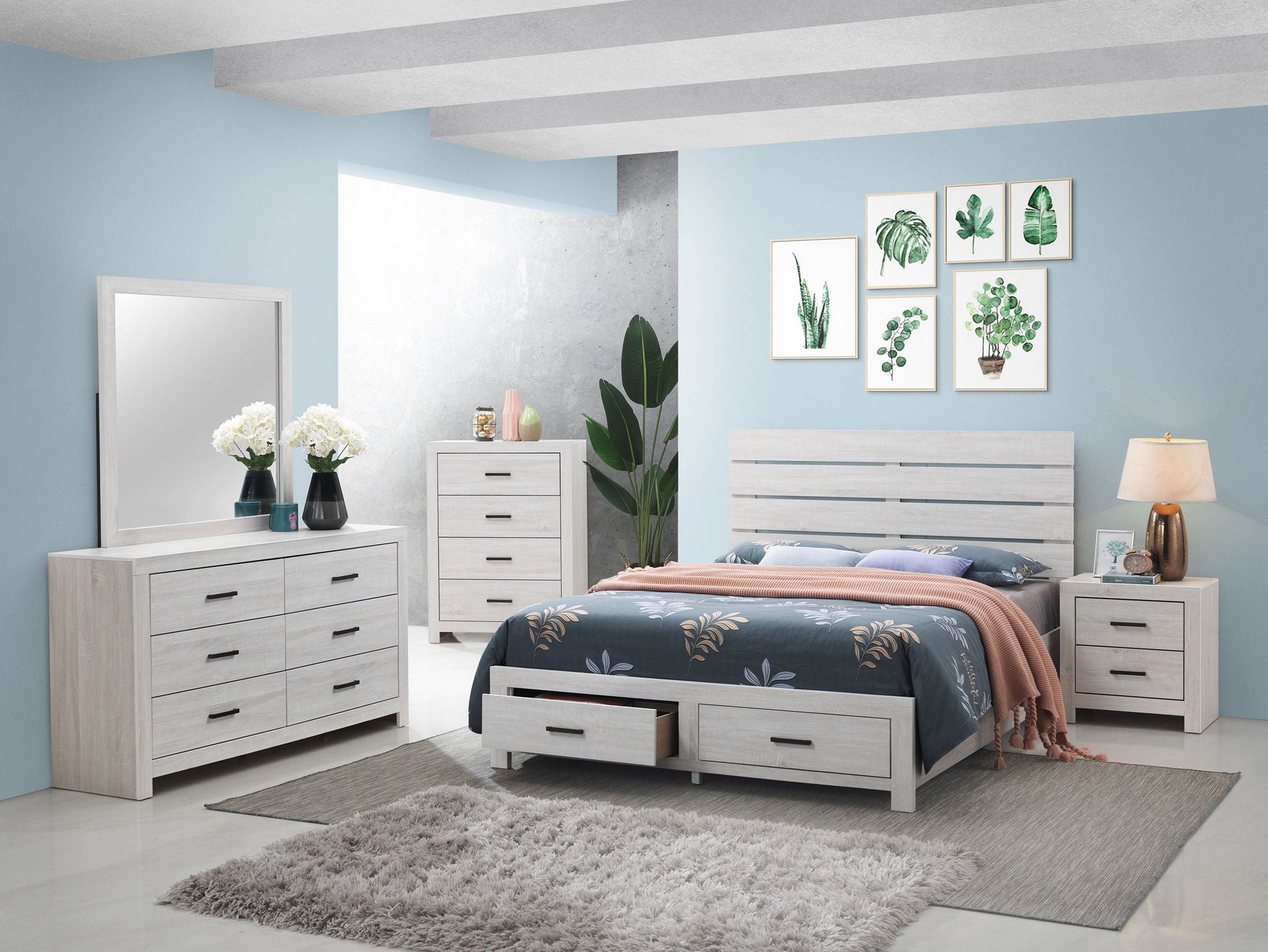 Brantford 5-piece Eastern King Bedroom Set Coastal White