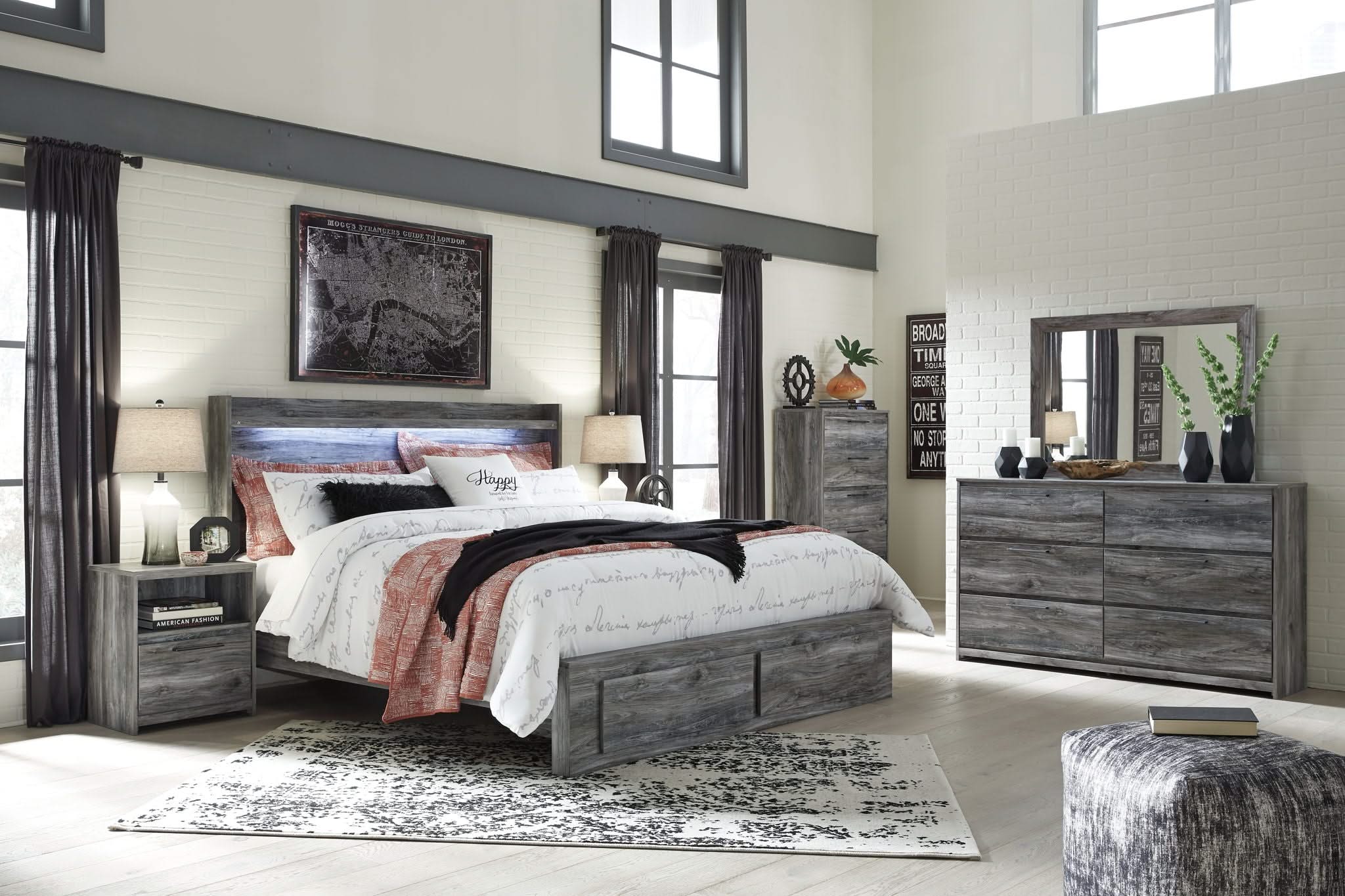 Baystorm - Panel Bedroom Set - Gray