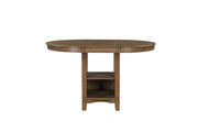 Alice Brown Oak Round Counter Height Extension Dining Table with Storage