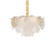 Michael Amini Lighting - Almara 7-Light Frosted Glass Chandelier - Frost / Gold