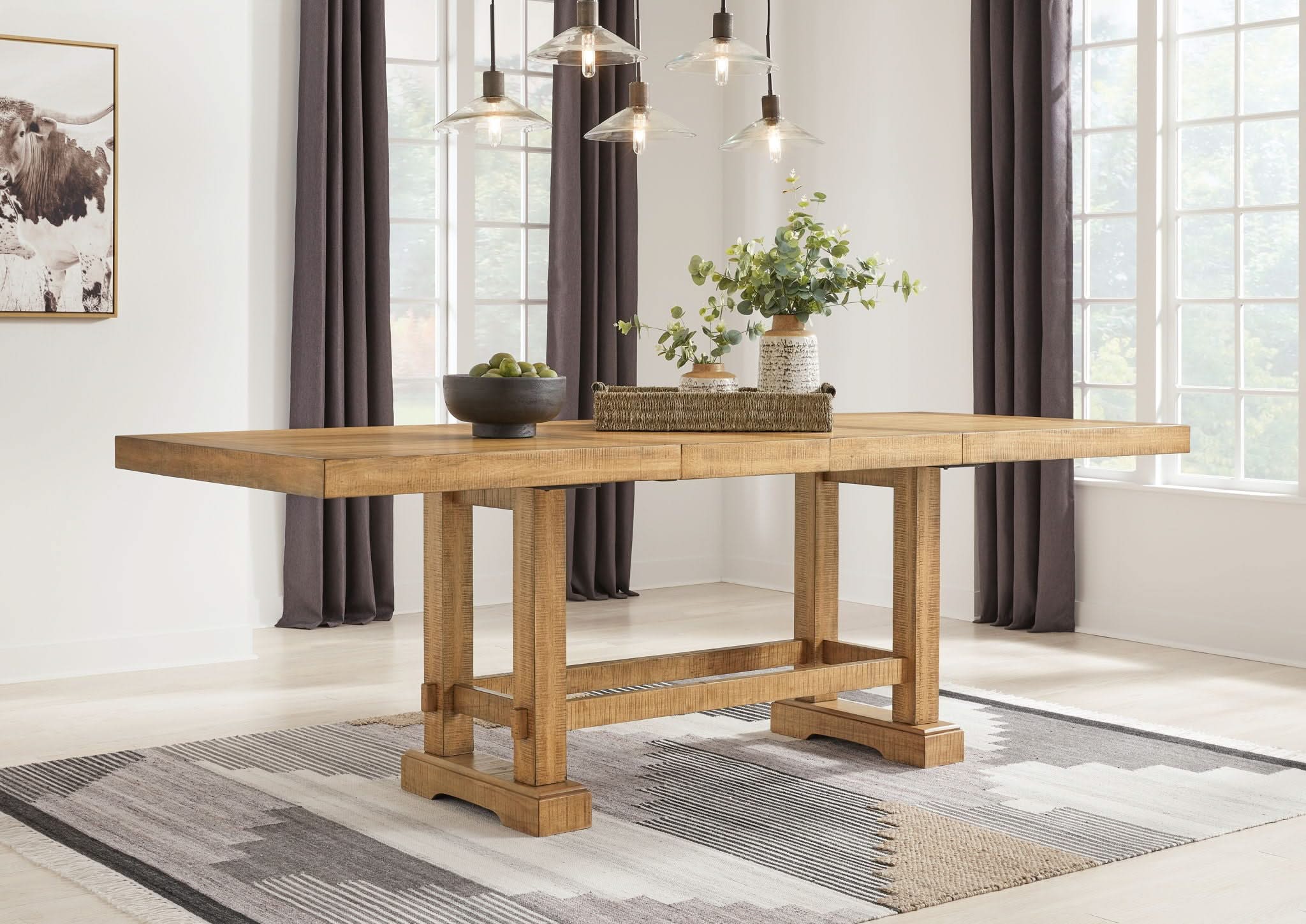 Havonplane - Rectangular Dining Room Counter Extension Table - Brown