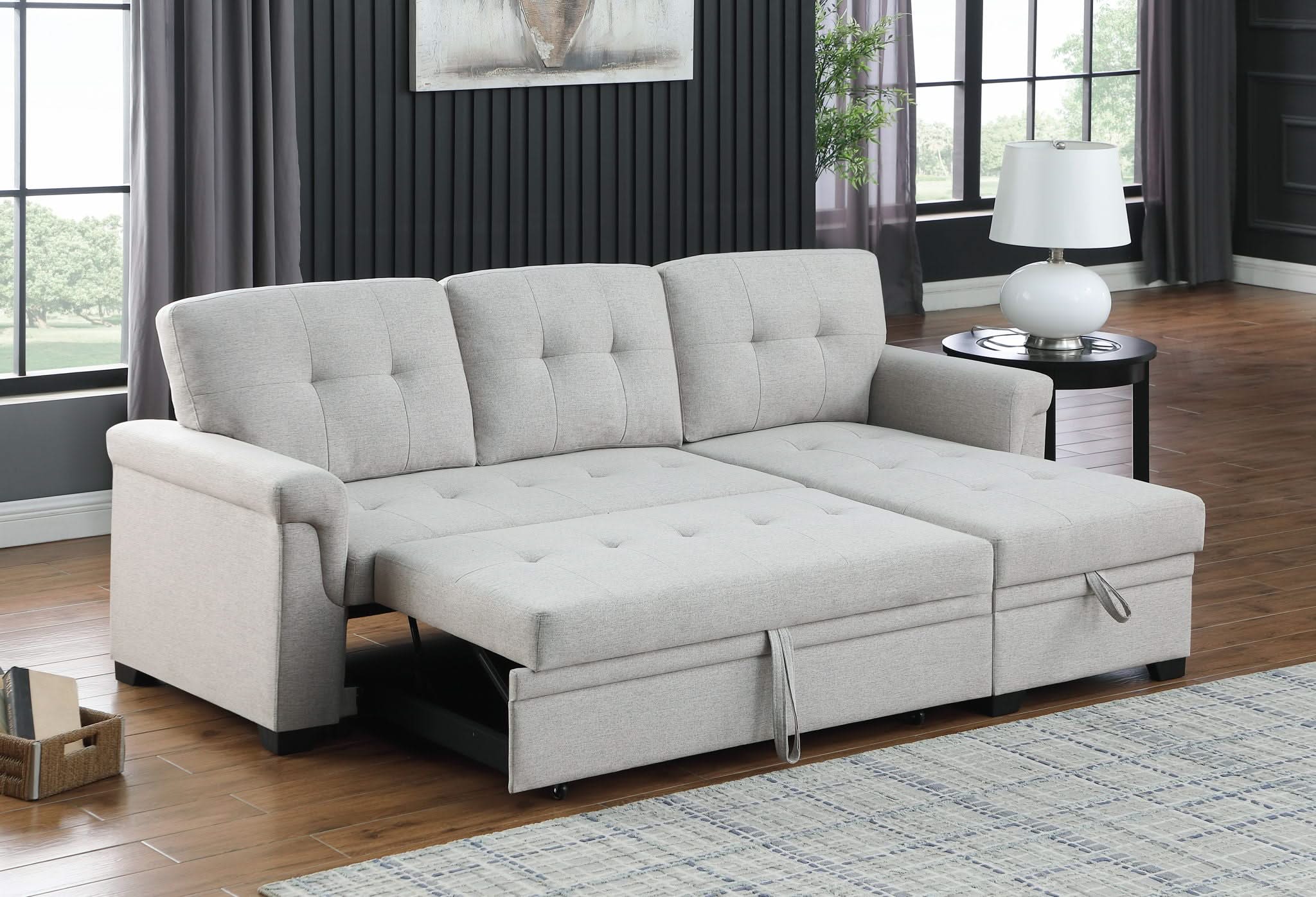 Lucca - Reversible Sleeper Sectional Sofa With Storage Chaise