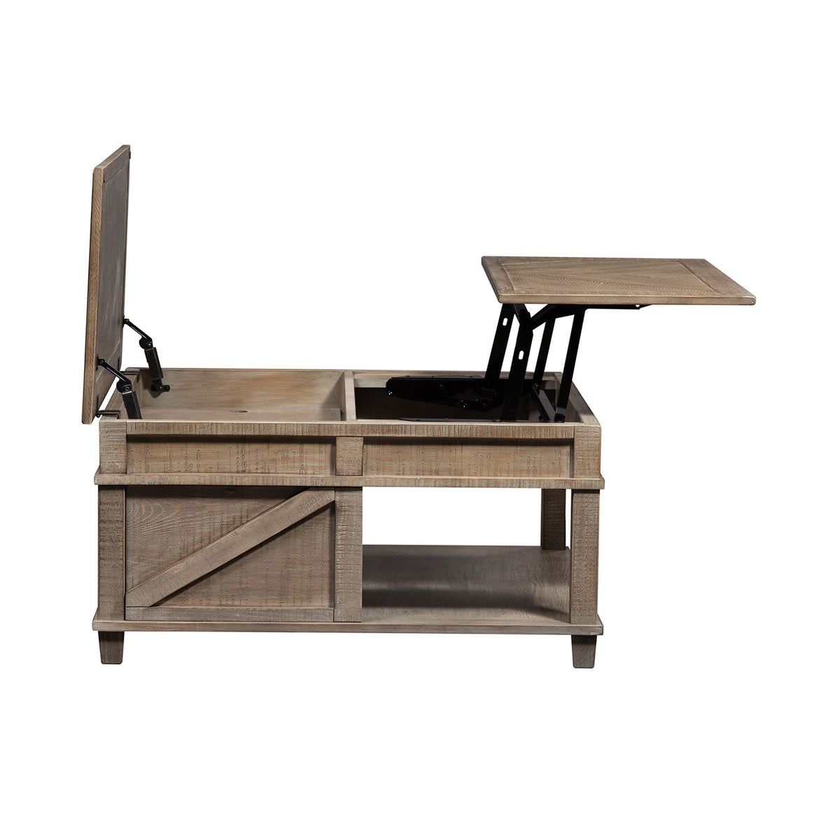 Parkland Falls - Square Lift Top Cocktail Table - Weathered Taupe