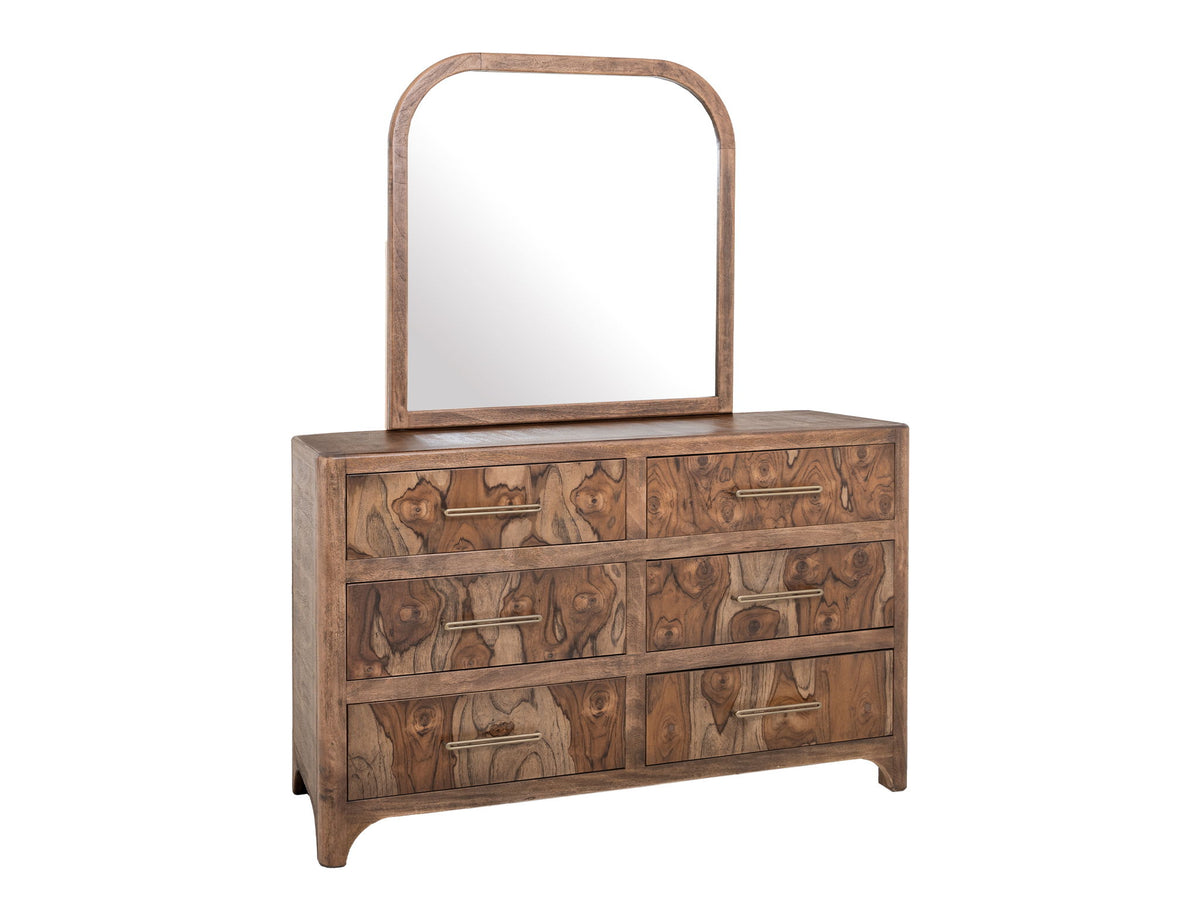 Praga - 6-Drawer Dresser - Almond / Barrel Brown