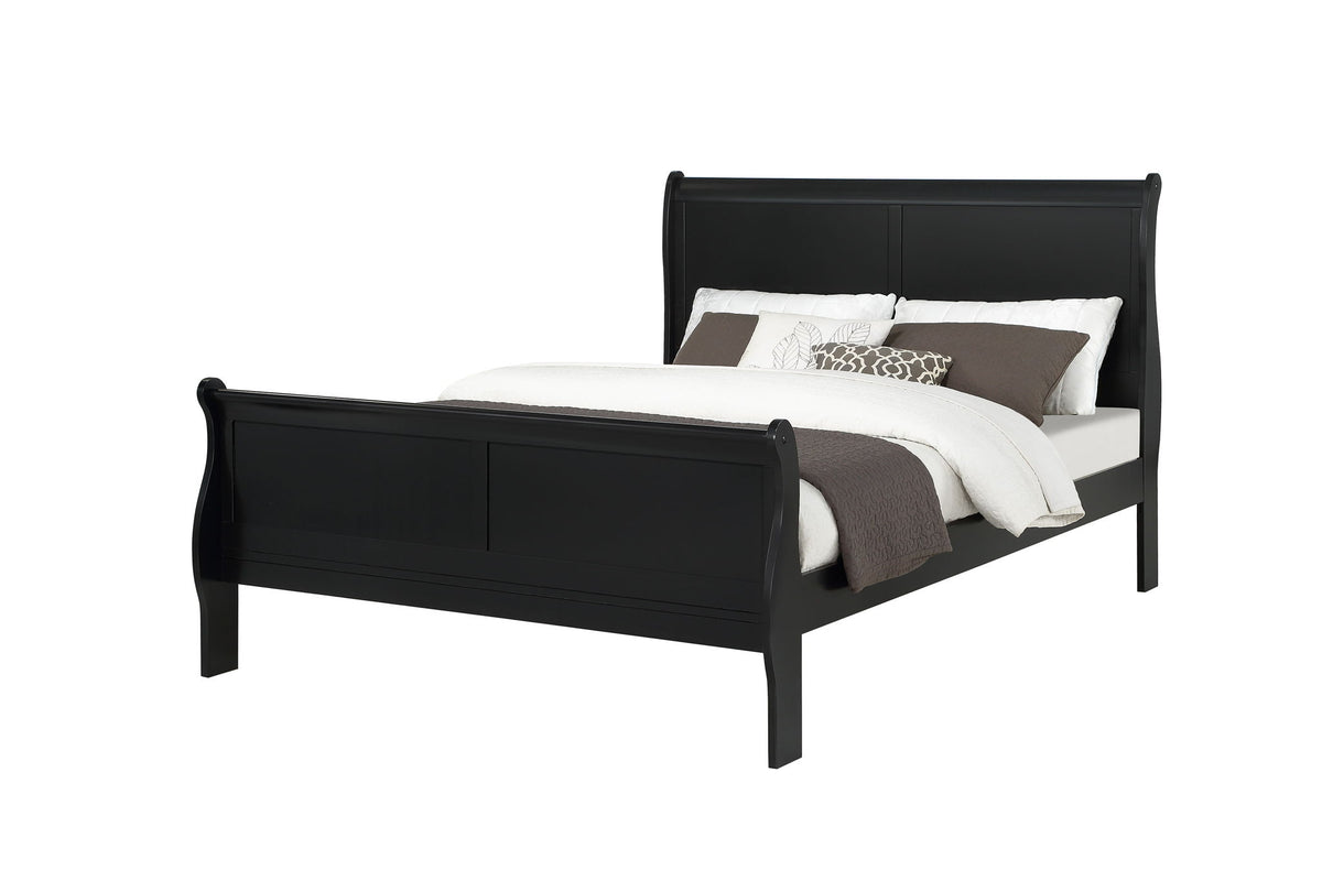 Louis Philip - Queen 5 Piece Bedroom Set - Black