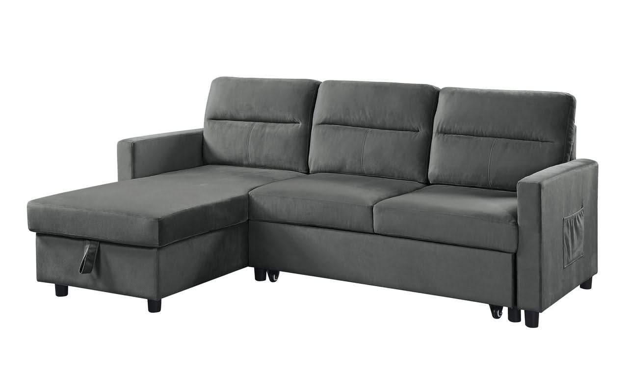 Ivy - Reversible Sleeper Sectional Sofa With Storage Chaise And Side Pocket