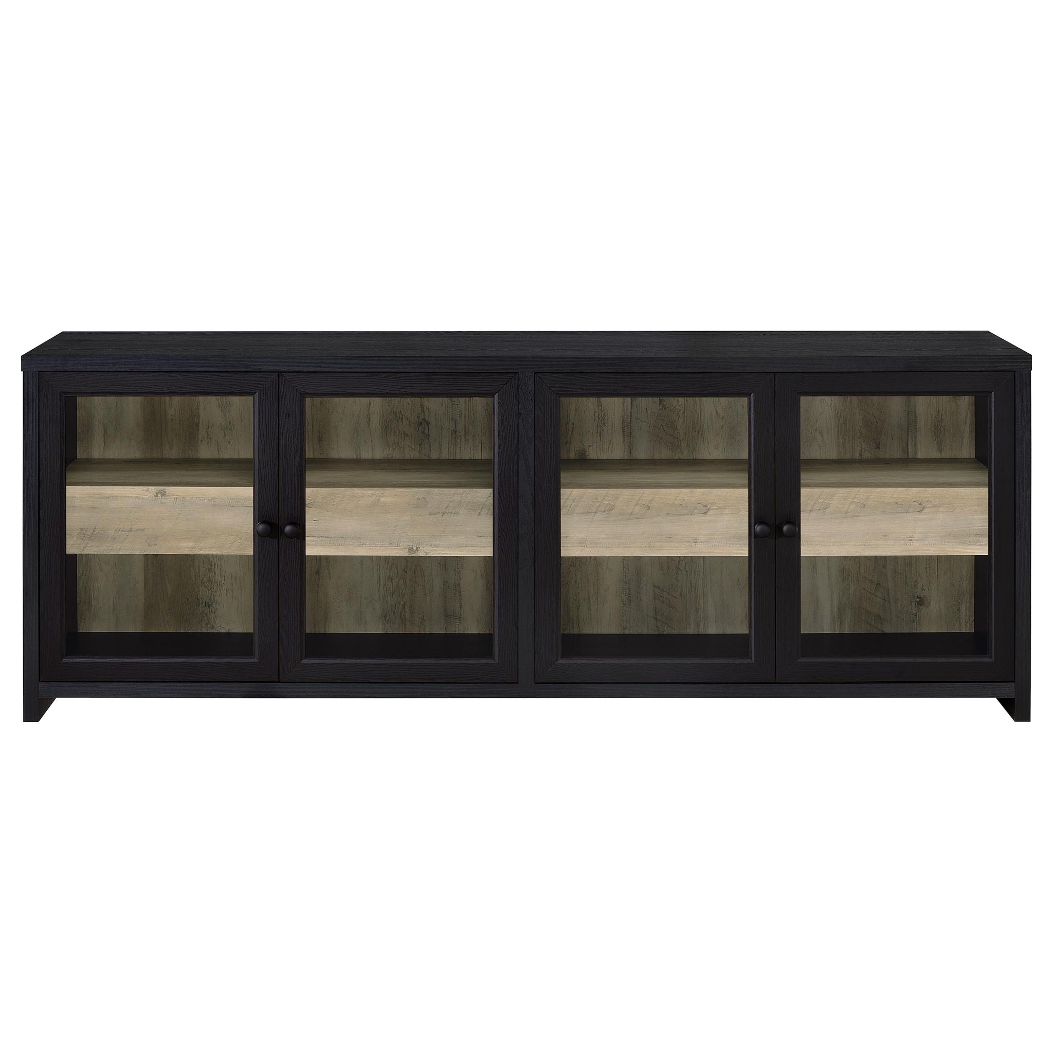 Denison 79-inch 4-door TV Stand Media Console Black
