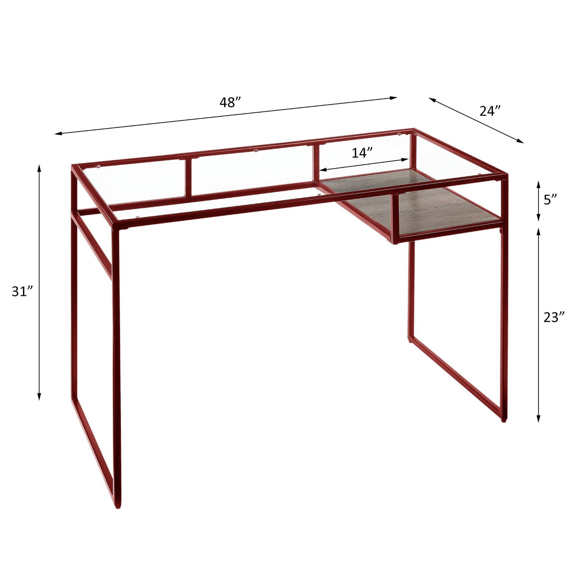 Yasin - Glass Top Writing Desk