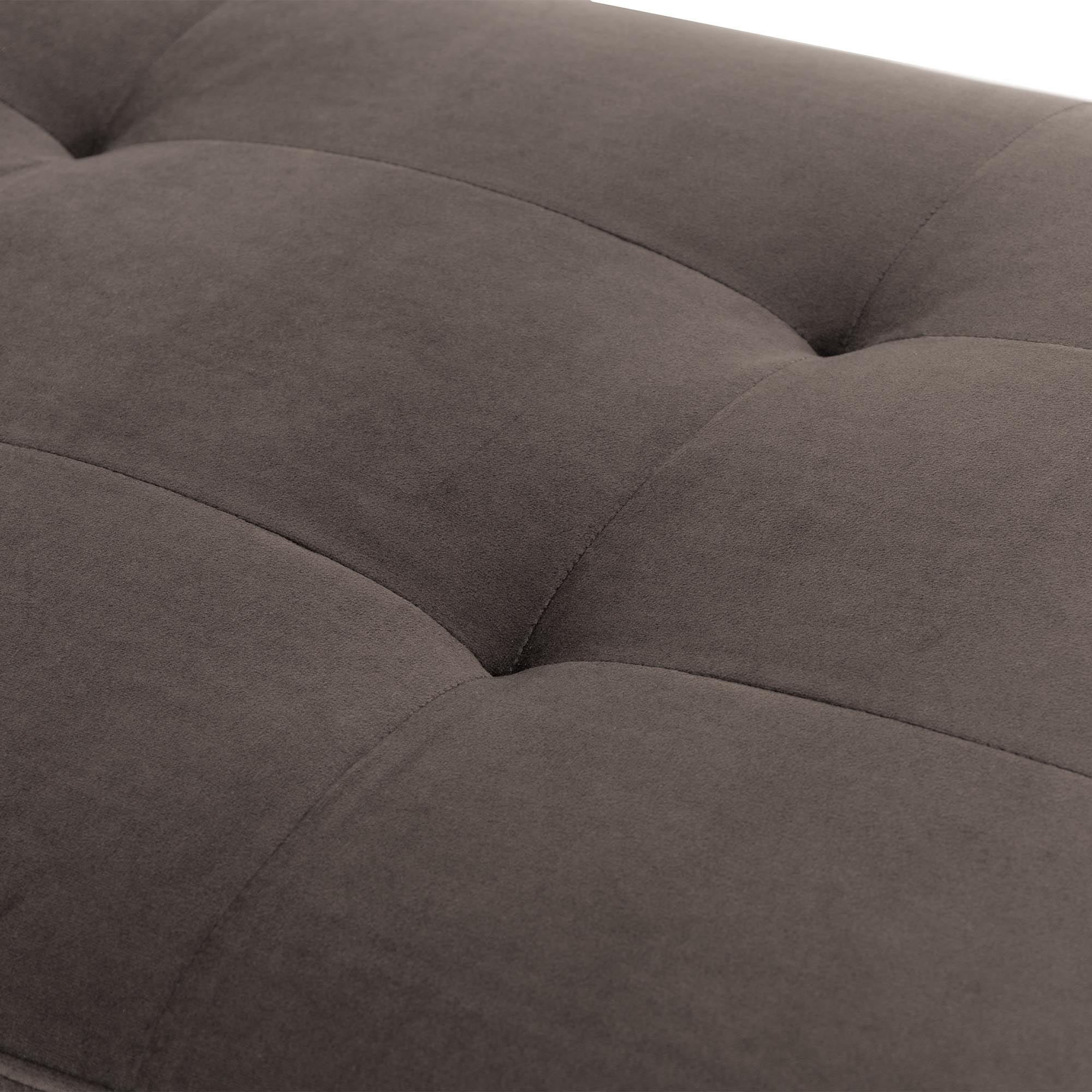 Signature Beds & Benches - Dahlia Velvet Accent Bench - Chocolate / Gold