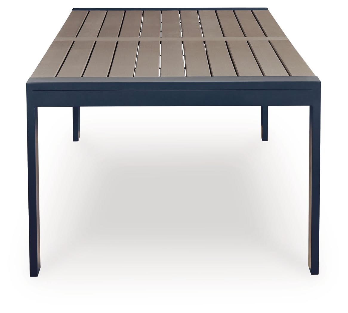 East Beach - Rectangular Dining Table With Umbrella Option - Blue