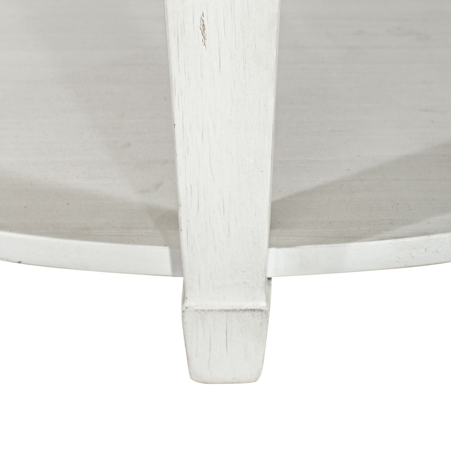 Allyson Park - Round Cocktail Table - Wirebrushed White / Charcoal