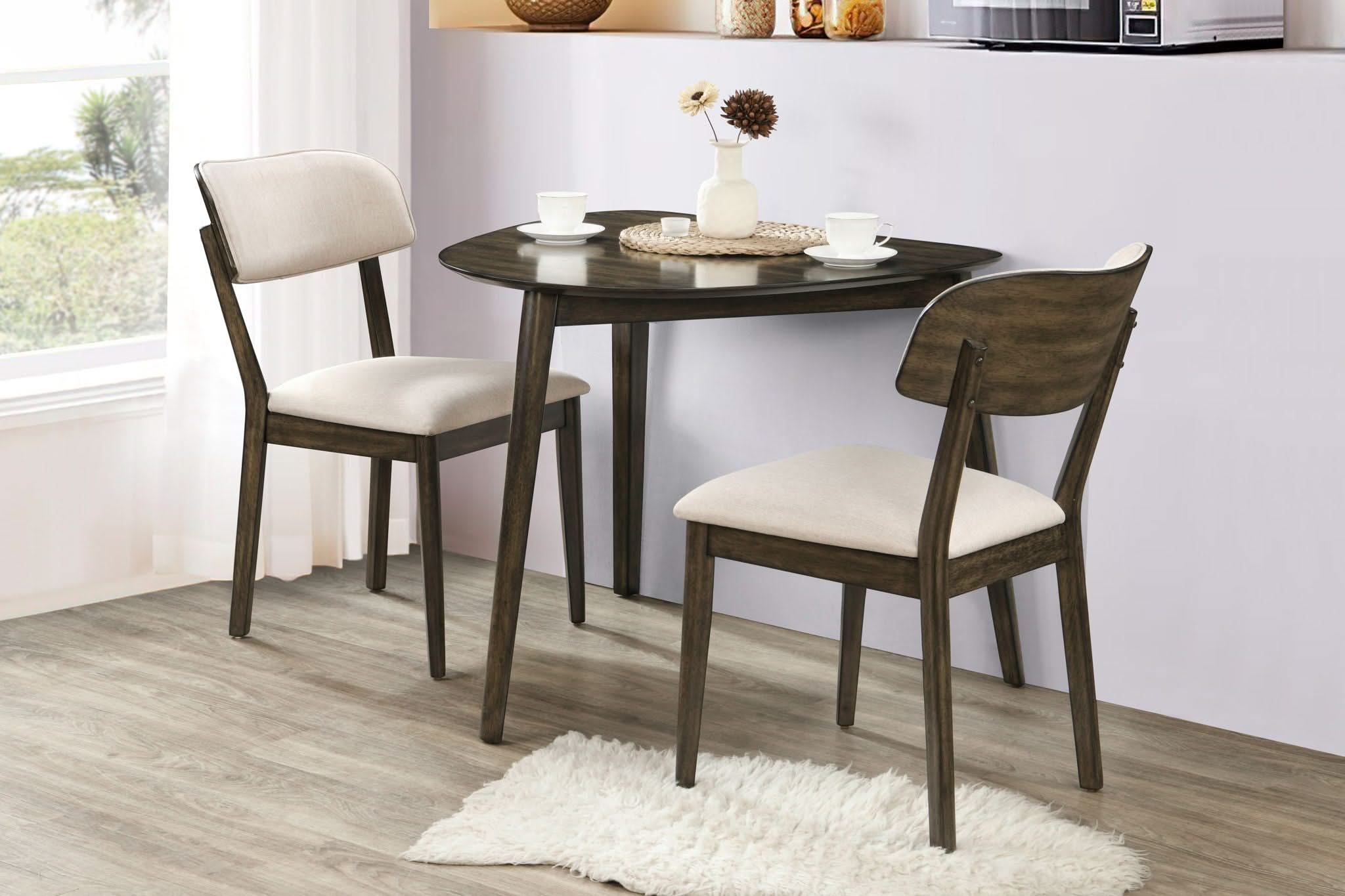Rex - Guitar Pick Corner Table With 2 Chairs - Dark Brown